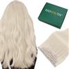Easyouth Echthaar Clip in Extensions Blond Clip in Extensions Echthaar Platinblond Extension Haarverlängerungen Remy Haar Clips Lange 5pcs 55cm 70g #1000