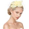 AOOSA Fascinator da Donna, Elegante Fascia per Capelli, Beige