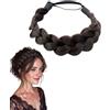 SCJJZ Fascia Treccia Capelli Donna Sintetica Marrone Scuro Treccia Finta Capelli Elastica Regolabile per Uso Quotidiano Feste Matrimoni Accessorio Capelli Treccia