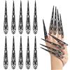 Dereine Anelli per Artigli con Punta delle Unghie delle Dita, 10 Pezzi Antica Regina Unghia, Halloween Finger Nail Artiglio Anello, Halloween Vampiro Unghie, per Cosplay Drammatica Spettacolo
