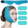 AYBUY Fascia Ghiaccio Gel Riutilizzabile per Viso, 4PCS Impacco di Ghiaccio | Impacchi Gel Riutilizzabili Fredde e Calde con Morbido Regolabile per il Viso denti del giudizio, mascella e mento, Blu