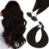 Easyouth Bondings Extensions Echthaar Braun Bonding Extension Remy Menschenhaar Dunkelstes Braun Utip Haarverlängerungen für Natürliche Akzente 50s 50g #2 55cm 1g/s
