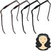 YLLZJ 4 Pezzi Cerchietto Quadrato, Cerchietti per Capelli Ricci, Invisibile per Capelli, Occhiali da Sole, Adatto a Tutti i Tipi di Acconciature Ricce (Marrone，nero)