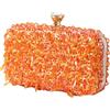 Jamron Donna Glitterata Cristallo Paillettes Pochette con Perline Borsa da Sera