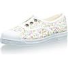 Natural World Scarpa in Cotone Fondo CAUCCIU Elastica Fiori 471505 Bianco Taglia: 26