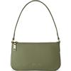 Lazarotti Bologna - Borsa a tracolla da donna in vera pelle, con scomparto laterale, 27 cm, Oliva