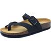 BioNatura 11A456 Imb Nabuk Nero Infradito per Donna in Pelle Zeppa Bassa (Taglia 39)