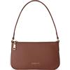 Lazarotti Bologna - Borsa a tracolla da donna in vera pelle, con scomparto laterale, 27 cm, marrone