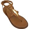 Emanuélle Vee, 451M-900-12, Scarpe Sandali Infradito Moda Casual Fashion Pelle Strass Borchia Metallo