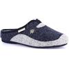 GRÜNLAND il benessere è naturale CI1672 GRUNLAND Adri Ciabatta Donna in Panno col Blu-Grigio con Plantare Estraibile Made in Italy