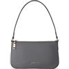 Lazarotti Bologna - Borsa a tracolla da donna in vera pelle, con scomparto laterale, 27 cm, grigio.