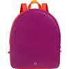 DUDU Zainetto Donna Colorato Estivo in Pelle Morbido Zaino Multicolor con Doppia Cerniera Zip Fucsia