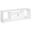 Mobile Porta TV fino a 42 120x30x41 cm con Armadietto e Ripiani in Legno Bianco