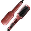 MegaWise Hair Straightener Brush KL1025 - Riscaldamento rapido, anti-scottatura, temperatura regolabile e spegnimento automatico - Ideale per tutti i tipi di capelli (rosso pomodoro)