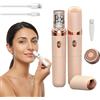 bergxperten evebeauty prosilk 3.0 epilatore viso, 2 in 1 Rasoio Elettrico | Testina 2 in 1 ceramica 17mm, dischi agli ioni d'argento, ricaricabile USB-C, per mento baffetti e sopracciglia