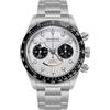 Seestern Sugess S475 Panda Cronografo Meccanico Acciaio Bianco Nero Zaffiro Orologio Uomo