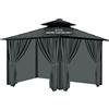 Tngan Gazebo - Tenda di ricambio universale per la privacy, 30 x 30 cm, impermeabile, 4 pannelli laterali con cerniera per patio, giardino e cortile (solo tende, 30 x 30 cm, grigio)