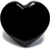 EUSICE - Cuore Tormalina Nera, Pietra Naturale per il Benessere, Cristallo Levigato a Mano per Litoterapia, Chakra, Meditazione