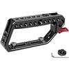Generic Gabbia professionale per fotocamera DSLR con anelli in alluminio maniglia doppia fessura per scarpa fredda comoda maniglia superiore per fotografia DSLR fotocamera gabbia
