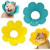 ZENQARI 2 Pezzi Collare Elisabettiano Gatto Morbido, Collare con anima in EVA e strato esterno in feltro ipoallergenico, Antileccamento, Protezione Post-operatoria, Con Design Fiore