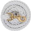 Weaver Equine Weaver Leather Color Cotton Lead Rope con ottone placcato 225 Snap, bianco