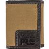 Timberland PRO Portafoglio da uomo in pelle di tela RFID Trifold con tasche con cerniera