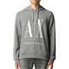 ARMANI EXCHANGE Hoodie, Maxi Print Logo On Front, Felpa, Uomo, Bianco (White), L