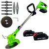 MF artSHOP Decespugliatore Elettrico 48V, Tagliaerba a Batteria con Lame in Acciaio e Disco Sega, Multifunzione Regolabile con 2 Batterie, Manico in Alluminio, per Giardino e Arbusti