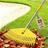 OLLIDOT Rastrello da giardino, extra largo 42 cm, manico lungo leggero, per donne, anziani e bambini, pulizia senza sforzo, 23 denti flessibili per il prato, rastrelli in plastica regolabili da 203 cm, per