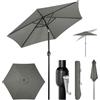 WOLTU Ombrellone da Giardino, Ombrellone da Spiaggia Grande con Manovella, da Esterno, Protezione UV per Terrazza, Mare, Piscina, Diametro 270cm, Grigio Scuro