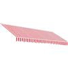 hliofuir Tessuto di ricambio per tenda da sole, colore rosso e bianco, 380 | Tenda parasole resistente alle intemperie in robusto poliestere per balconi e terrazze. Fornisce una piacevole ombra in