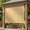 LIFERUN Tenda da sole verticale 180 x 180 cm, in HDPE per pergolato, tenda da sole, tubo in alluminio con manovella wireless, per balcone, terrazza, giardino, cachi, 1 pezzo