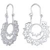 Bling Jewelry Orecchini a cerchio in argento sterling .925 con chiusura a filo a U, forma circolare mandala sanscrito tribale Bali filigrana retrò boho per donne e adolescenti.