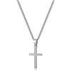 Murtoo Collana Crocifissa Per Uomo Donna Pendente Acciaio Inossidabile Cindolo Croce Semplice, 2 Dimensioni, Catena Acciaio/Argento Nero Crocifissa (50+5cm, Argento (S))
