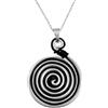 Angela Creazioni Collana Spirale dell'Anima in Alluminio Anodizzato, Ciondolo Artigianale con Catenina 22 cm, Spirale 3 cm, Regalo Donna e Uomo, Made in Italy (Argento/Nero)