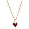 Elli Collana Donne Ciondolo Cuore Amore con Smalto Rosso in Argento Sterlino 925 Placcato Oro