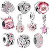 GAZIL 10 Charms per Braccialetto Rosa per Creazioni Gioielli, Charm per Braccialetti Pandora, Pendenti Vari Carini Gioielli Artigianali Regali per Mamma Amiche Famiglia