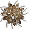GFM® Spilla da donna in cristallo Art Deco a forma di fiore, per matrimonio, damigelle d'onore, Piccolo, Cristallo