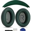 YunYiYi Cuscinetti auricolari + fascia di ricambio compatibili con cuffie sovraurali Bose QuietComfort 45 QC45 35 QC35, QC35 II, facili da installare, parti in pelle proteica (kit verde)