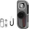 Generic Custodia protettiva per Insta360 GO 3S Retro Bundle, custodia protettiva in TPU con copriobiettivo e cinghia, custodia morbida per GO3S Retro Bundle accessori per fotocamera, grigio trasparente +