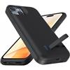 Giabuao Custodia con batteria per iPhone 14/13, 8500 mAh ricaricabile, caricatore rapido esteso, protezione portatile, batteria di backup per iPhone 13/14 (6,1), nero