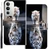 WUACYEAMING Custodia Compatibile con Oppo Realme 16x,con Slot Carte PU Pelle Portafoglio Libro Case Antiurto Bumper Motivo Magnetica Flip Protettiva Resistente Gatto tigre