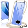 Kilbnom Cover per Google Pixel 10A con Cordino, Trasparente Custodia con Laccio Tracolla Cellulare Girocollo Collana Corda Catena Cinghia, Ultra Morbido Silicone TPU Antiurto Case, Cachi