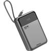 Hichain Power Bank 65W Ricarica Rapida 20000mAh Caricabatterie Portatile Display Digitale Cavi integrati USB C in&out Compatibile con iPhone serie17/16/15/14/13, Vision Pro, Samsung, MacBook, ipad