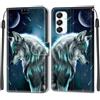 KENHONER Custodia per Samsung Galaxy A16 4G/5G, Lupo | Portafoglio Pelle PU, Magnetica, Resistente Agli Urti, Scomparto Carte Credito, Pieghevole, Flip Libro, Motivo