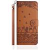 Butnyeoe Cover per iPhone 16 Plus Libro,Gatti/Fiori Motivo in Rilievo Custodia,PU Pelle Protettiva Portafoglio Flip Wallet Case Con Slot per Schede e Magnetica Supporto,Marrone