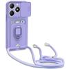 YFSYLL Cover Compatibile con Oppo Realme C61 / C63 con Cordino,Custodia con Cordino Silicone Cover,Protezione Fotocamera,360°Anello Supporto,Porta Carte,Viola