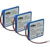 vhbw 3x batteria compatibile con Ericsson DT390 telefono fisso cordless (650mAh, 3,7V, Li-Ion)