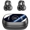Bitstik Cuffie sportive senza fili a orecchio aperto Bluetooth Clip On Mini auricolari Cassa di ricarica Cuffie sportive Conduzione ossea Cuffie per allenamento Guida a piedi
