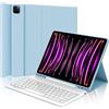 WINCHKING Tastiera per iPad Pro 12.9, Cover con Tastiera per iPad pro 12.9, Custodia Keyboard QWERTY Bluetooth Magnetica per pro 12.9 pollici 6/5/4/3 Generazione, Azzurro